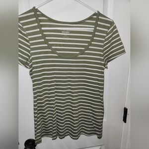 Old Navy Olive Striped Women's Top